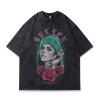 Specially Designed for Washed Old Casual Vintage Gangster Retro Half-sleeved Street