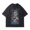 Specially Designed for Washed Old Casual Vintage Gangster Retro Half-sleeved Street