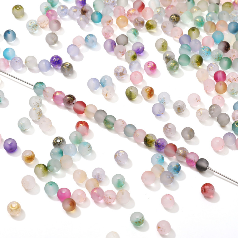 4mm Frosted Gold Glass Rice Beads Hand String Handmade Diy Bracelet Necklace Jewelry