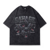 Cotton T-shirt European and American Short-sleeve Retro Vintage High Street T-shirt Print
