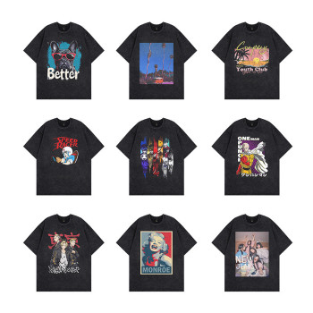 Cotton T-shirt West Coast Old Brand Unisex High Street Couple European and American Style