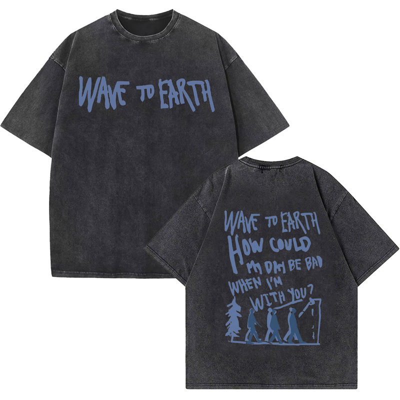 European Code Kpop Band Wave to Earth Tour 2025 Vintage Washed T S