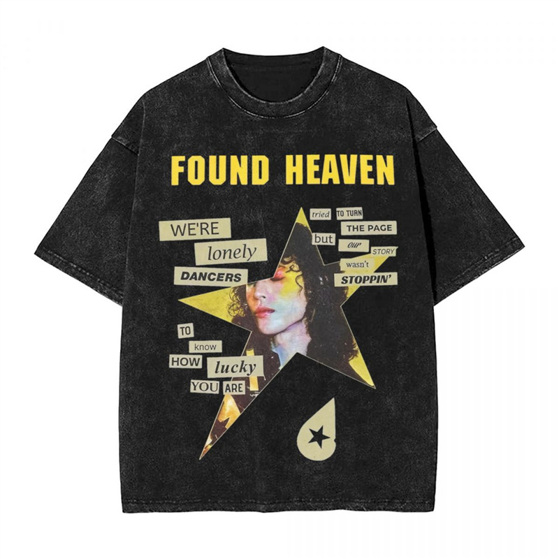 Cotton Tfound Heaven Conan Gray Washed T Shirts Streetwear Hi