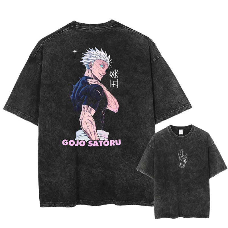 European Code 2025 Japanse Anime Jujutsu Kaisen Print Vintage T-sh
