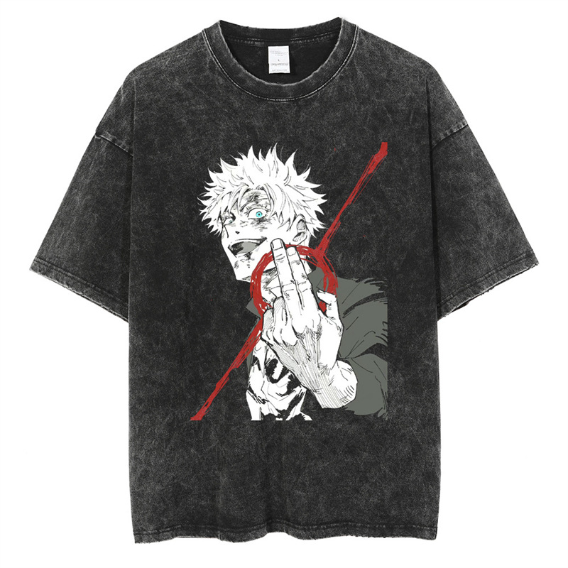 Cotton Tmen Oversized T-shirts Washed Vintage Harajuku T-shir