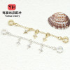 Micro-paved Zircon Tassel Chain Bow Pendant Non-slip Diy Bracelet Necklace Jewelry