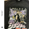 Cotton Tjojo Steel Ball Run T-shirt Vintage Washed Zeppeli Gy