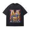 Cotton T-shirt Cartoon Brand Printed Weight Washed Men's and Women's 230t Collar Loose