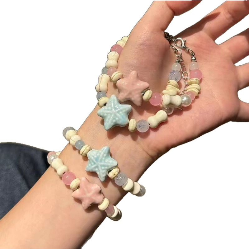 [cheap Deal] Two Worlds Bracelet Lotus Heart Lucky Beaded Niche Ins