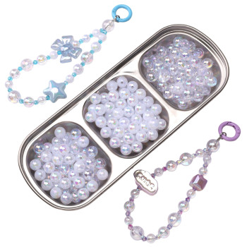 Acrylic Solid Color Transparent Ab Round Beads Handmade Diy Bracelet Necklace Jewelry