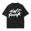 Specially Designed for Daft Punk Vintage Washed 2d T Shirt Hip Hop Harajuku