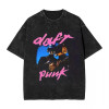 Specially Designed for Daft Punk Vintage Washed 2d T Shirt Hip Hop Harajuku