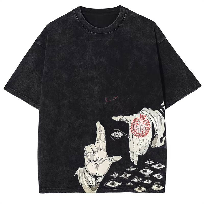 European Code Tgraphichellsinganimewashedalucardvimenshirtprinted