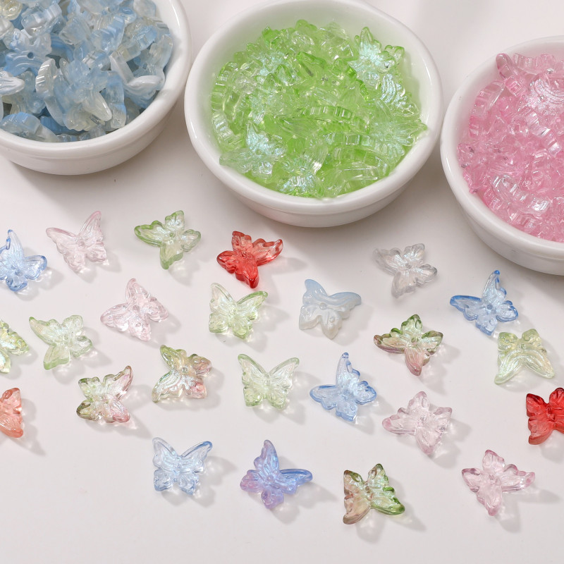 14x12mm Glass Swallowtail Butterfly Beads Hand-strung Handmade Diy Bracelet Necklace