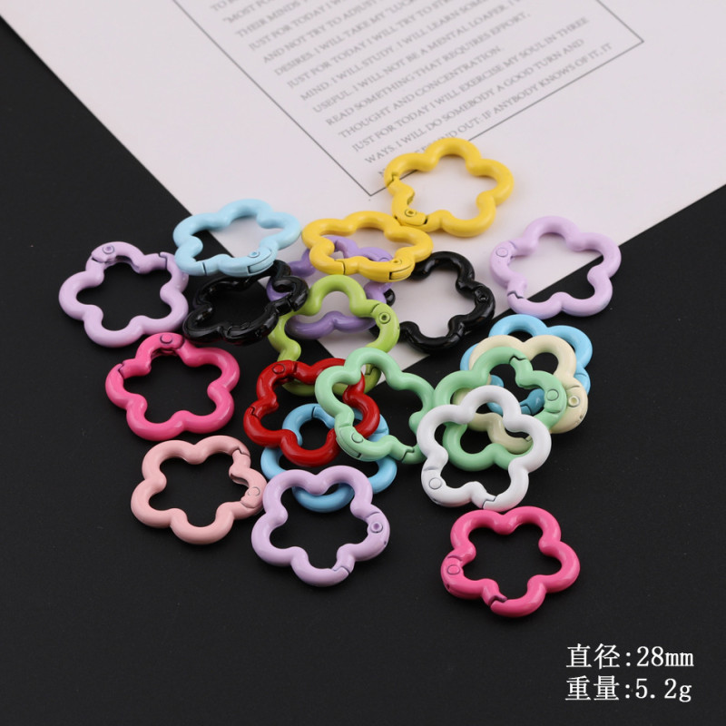 Colorful Paint Double-sided Polka Dot Star Kt Cat Head Spring Buckle Diy Handmade Bag