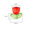 Acrylic Tulip Petals Leaves Hand String Beads Handmade Diy Bracelet Earrings Jewelry