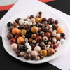 6-16mm Retro Round Wooden Beads Straight Hole Loose Diy Handmade Beaded Bracelet