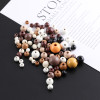 6-16mm Retro Round Wooden Beads Straight Hole Loose Diy Handmade Beaded Bracelet