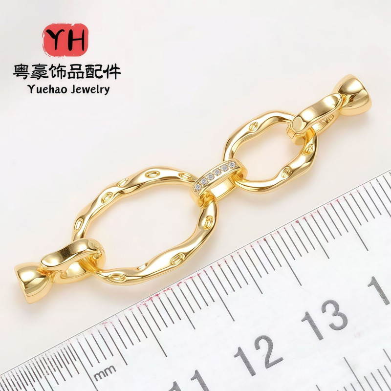 18k Gold-filled High Color Retention Micro-embedded Double Ring Openable Pearl Buckle