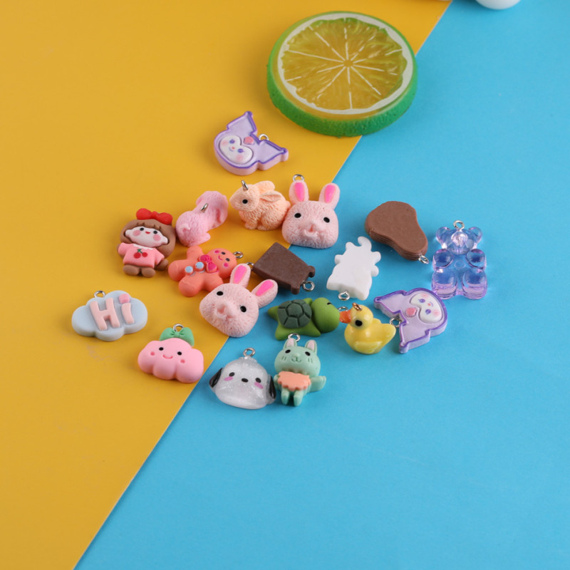 Mixed Cartoon Animal Three-dimensional Rabbit and Turtle Resin Pendant Diy Handmade Bag