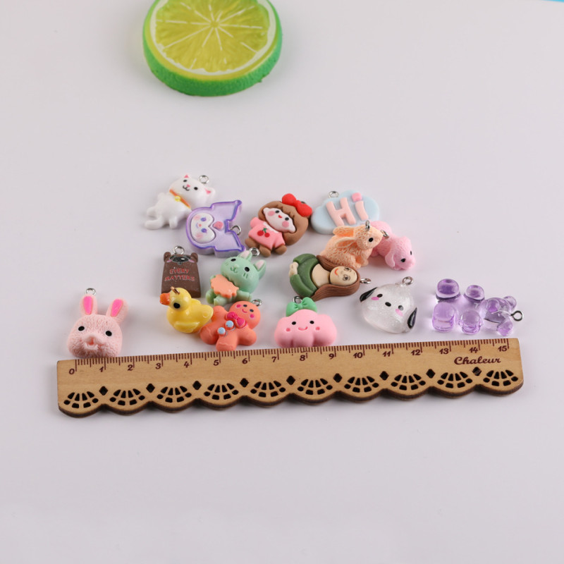 Mixed Cartoon Animal Three-dimensional Rabbit and Turtle Resin Pendant Diy Handmade Bag