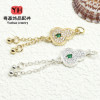 Color-preserving Micro-paved Zircon Tassel Pendant Four-leaf Clover Butterfly Gourd Diy