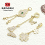 Color-preserving Micro-paved Zircon Tassel Pendant Four-leaf Clover Butterfly Gourd Diy