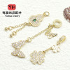 Color-preserving Micro-paved Zircon Tassel Pendant Four-leaf Clover Butterfly Gourd Diy