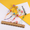 Ancient Style Colorful Cloisonné Bell Pendant Woven Lanyard Mobile Phone Rope Diy