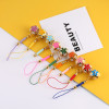Ancient Style Colorful Cloisonné Bell Pendant Woven Lanyard Mobile Phone Rope Diy