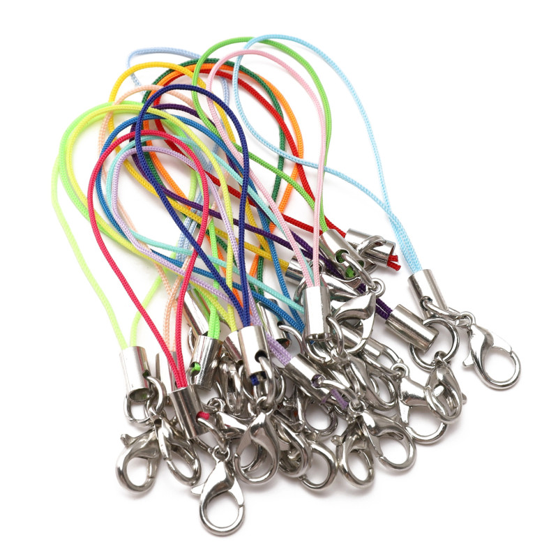 Polyester Mobile Phone Rope with Lobster Clasp Easy-to-detach Pendant Handmade Diy