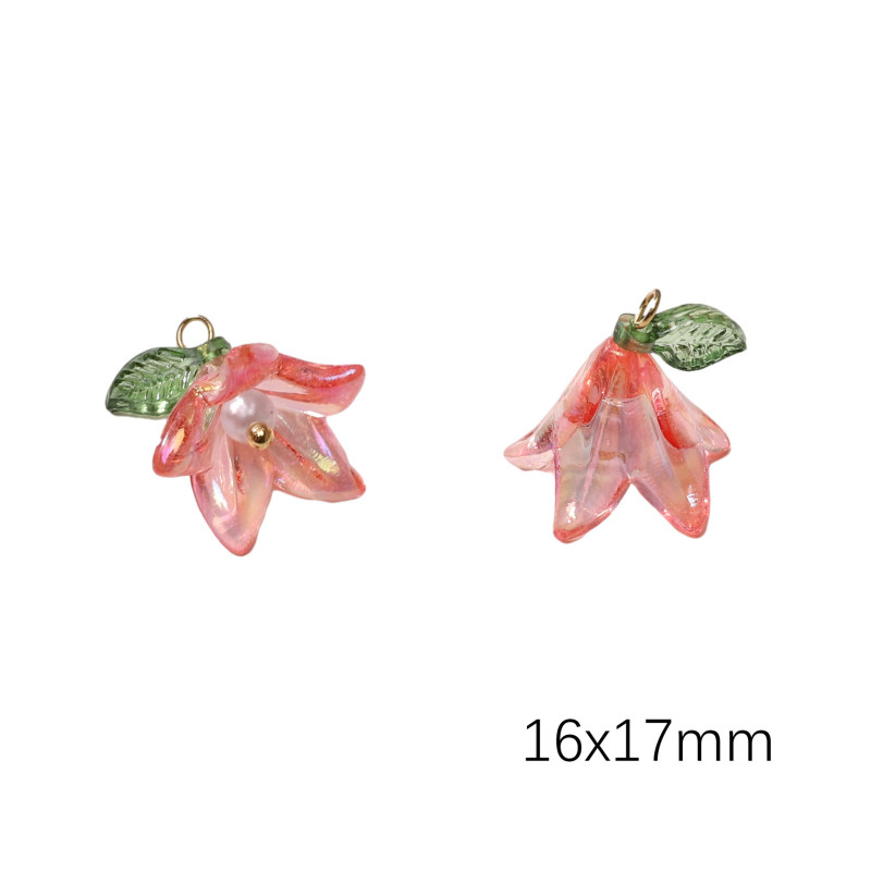Acrylic Lily Pearl Pendant Loose Beads Handmade Diy Bracelet Necklace Jewelry Materials