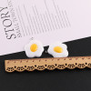 Cartoon Cute Fun Food Toy Fried Egg Resin Pendant Diy Handmade Bag Keychain Jewelry