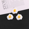 Cartoon Cute Fun Food Toy Fried Egg Resin Pendant Diy Handmade Bag Keychain Jewelry