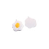 Cartoon Cute Fun Food Toy Fried Egg Resin Pendant Diy Handmade Bag Keychain Jewelry