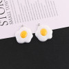 Cartoon Cute Fun Food Toy Fried Egg Resin Pendant Diy Handmade Bag Keychain Jewelry