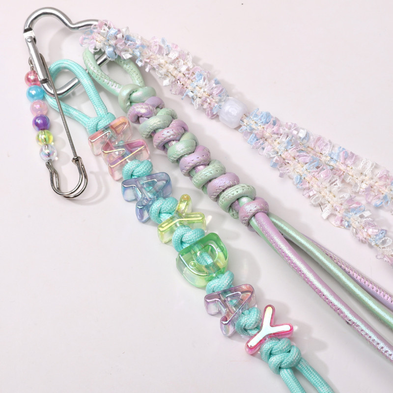 Acrylic Ice Plated Colorful Sunshine Large Hole Letter Beads Handmade Diy Mobile Phone