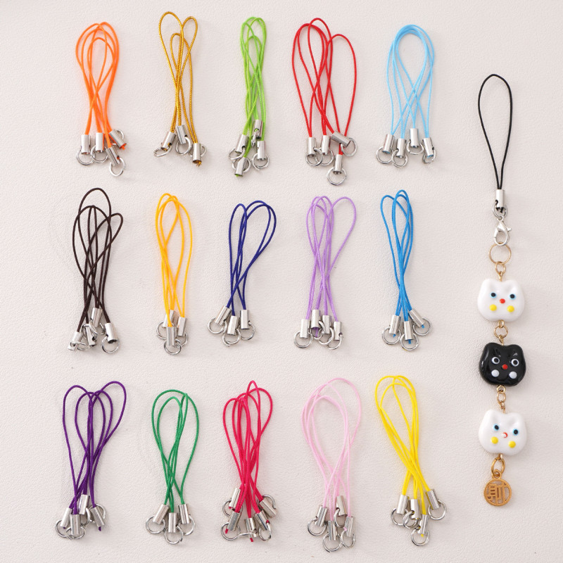 Polyester Single Circle Mobile Phone Rope Pendant Handmade Diy Chain Key Spring Buckle