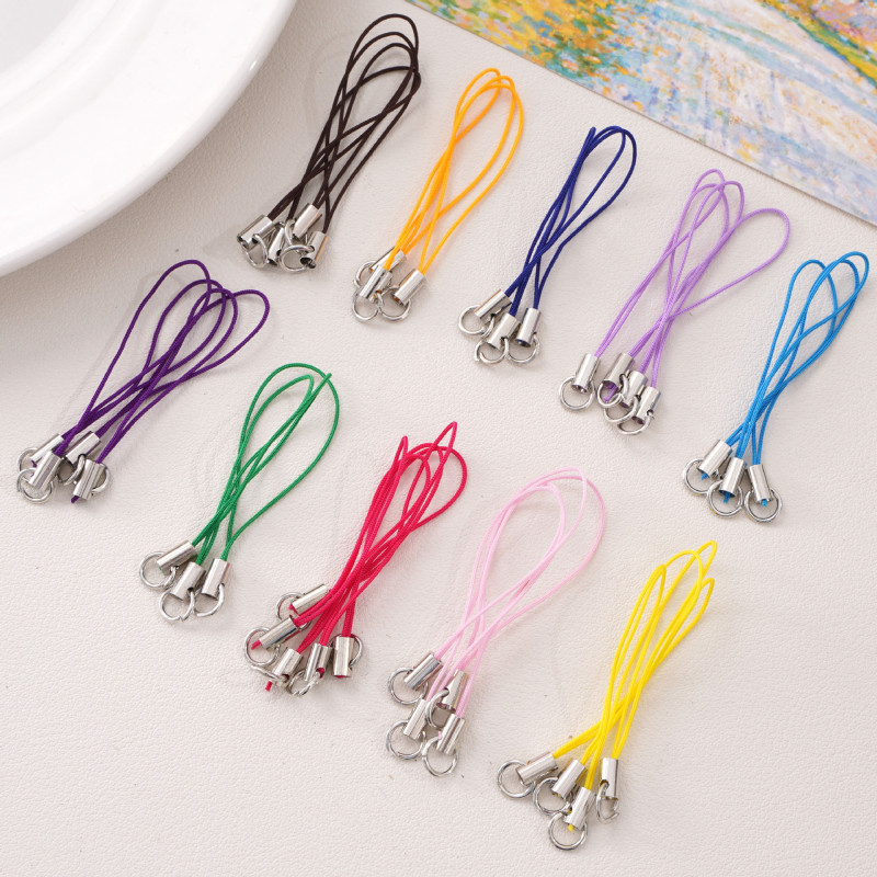 Polyester Single Circle Mobile Phone Rope Pendant Handmade Diy Chain Key Spring Buckle