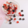 Colorful Transparent Rose Camellia Gold Edge Resin Acrylic Loose Beads Diy Handmade