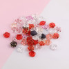 Colorful Transparent Rose Camellia Gold Edge Resin Acrylic Loose Beads Diy Handmade