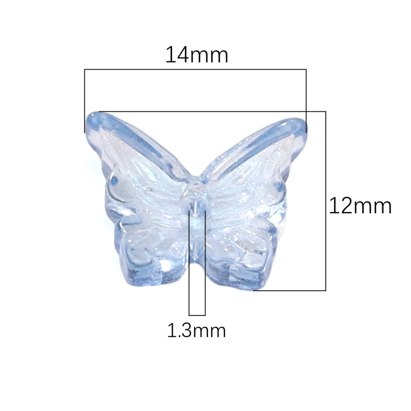 Glass Transparent Color Butterfly Handmade Ancient Style Headband Hair Accessories Diy
