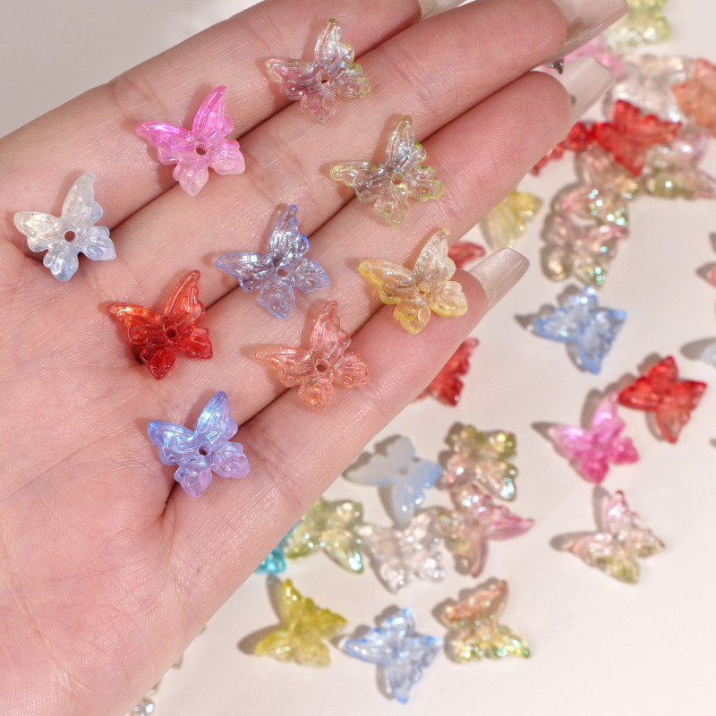 Glass Transparent Color Butterfly Handmade Ancient Style Headband Hair Accessories Diy