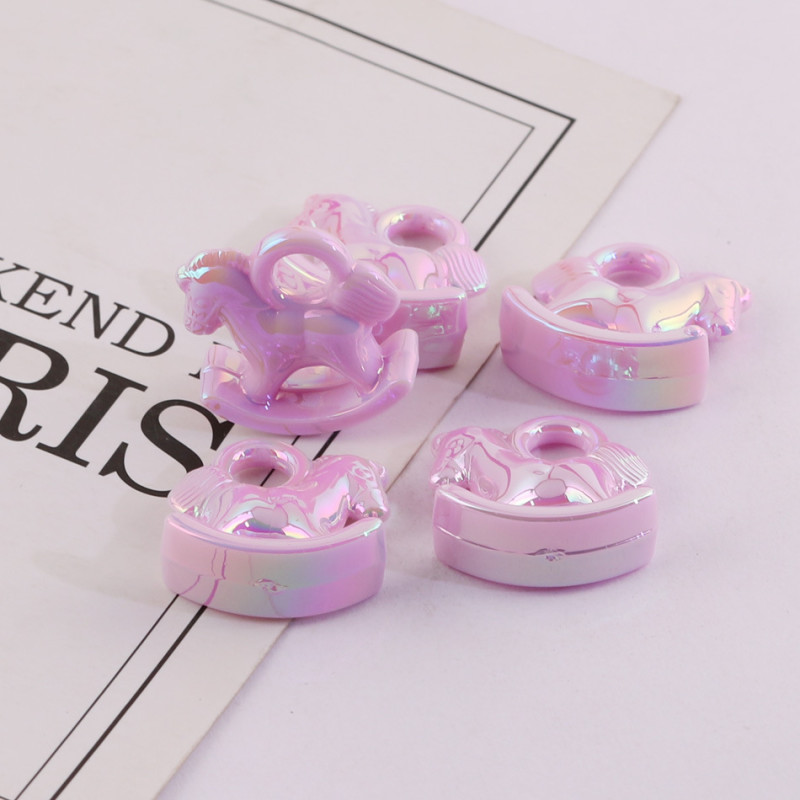 26mm UV plated pony acrylic resin pendant diy handmade keychain bag pendant accessories