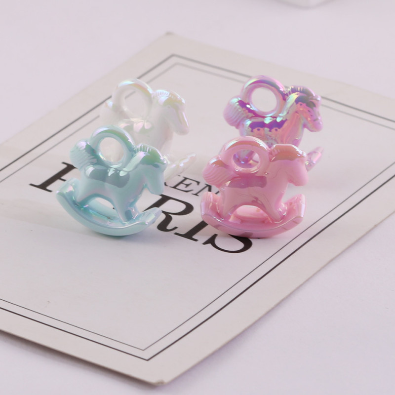 26mm UV plated pony acrylic resin pendant diy handmade keychain bag pendant accessories