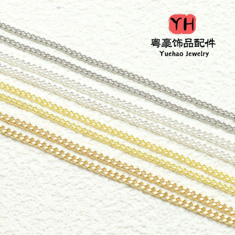 14k Gold-filled Color-preserving Flat Single Buckle Chain Brass Side Universal Loose Diy