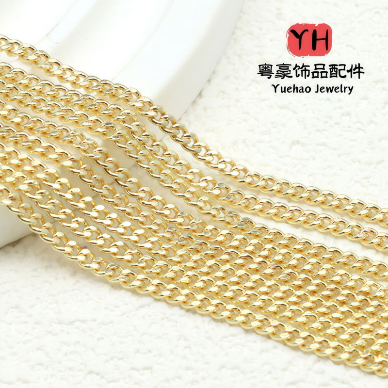14k Gold-filled Color-preserving Flat Single Buckle Chain Brass Side Universal Loose Diy