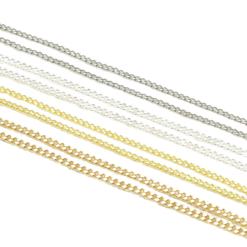14k Gold-filled Color-preserving Flat Single Buckle Chain Brass Side Universal Loose Diy