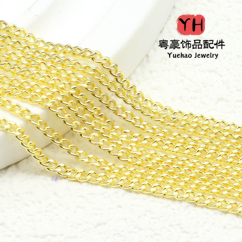 14k Gold-filled Color-preserving Flat Single Buckle Chain Brass Side Universal Loose Diy