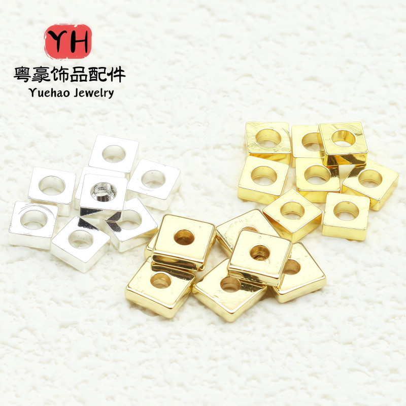 Square Spacer Bead Accessories 14k Gold-covered Color-preserving Diy Bracelet Necklace